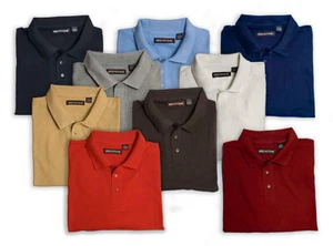 Men's BIG & TALL 3-Button Polo Style GREYSTONE Short Sleeve Pique Shirt 5XL 12XL - Picture 1 of 10