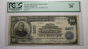 $10 1902 Red Bank New Jersey NJ National Currency Bank Note Bill #2257 VF20 PCGS - Picture 1 of 4