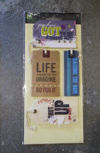 Making Memories Well Worn Tags -SAY IT kidding me, raising the bar-4 tags #26308 - Picture 1 of 2