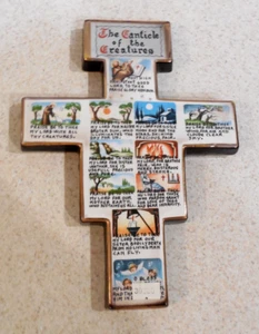 Crucifix Crocifisso Che Parlo A S Francesco Cross Canticle Of The Creatures VTG - Picture 1 of 13