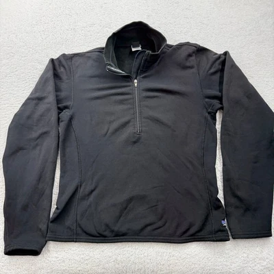 De Colección Patagonia Para Mujer Pequeño Negro Polar Cuarto Cremallera Pullover Manga Larga Top Foto 1 de 4