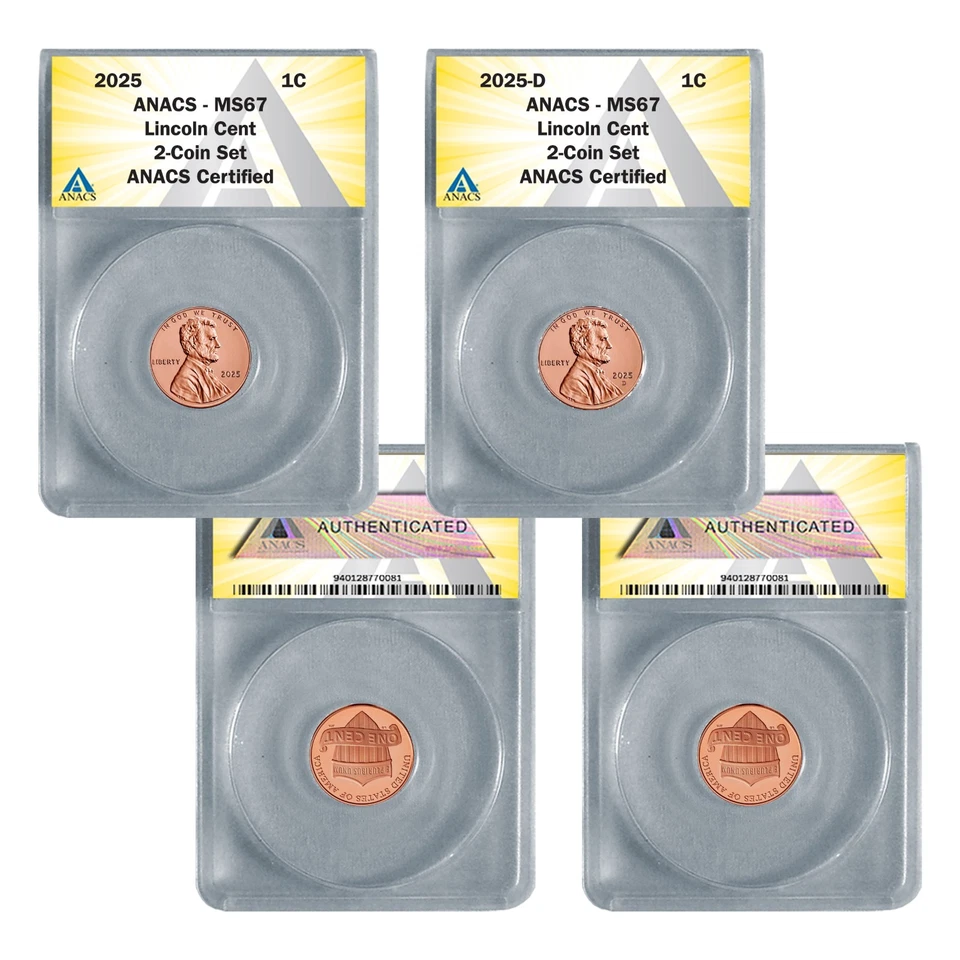 2025 P & D Lincoln SHIELD 1c Cent 2 Coin Set  MS67 RD - Image 1 of 1