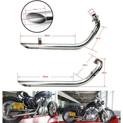 Silenciador de tubos de escape para Yamaha Virago 400 535 XV400 XV535 1987 88-04 Foto 1 de 4