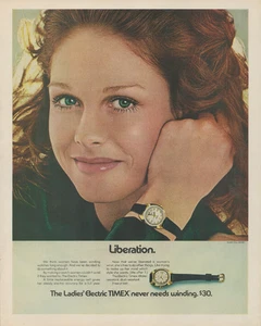 1971 Timex Liberation Ladies Electric Watch Pretty Red Head Vintage Print Ad - Picture 1 of 2