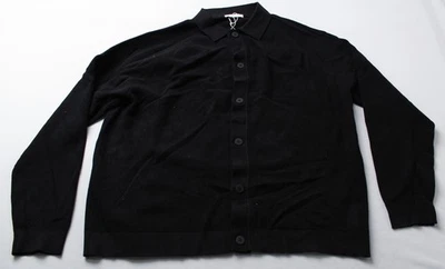 Cárdigan suéter viscosa texturizada manga larga Zara para hombre NC3 negro talla XL Foto 1 de 4