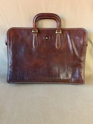 Maletín de cuero blando italiano The Bridge vintage estuche adjunto NUEVO CON etiquetas Foto 1 de 4