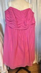 B2 Jasmine Rose Pink Strapless Chiffon Midi Dress Sz K30 Pre-owned - Picture 1 of 6