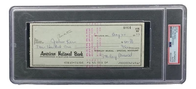Stan Musial St. Louis Cardinals Signed  Bank Check PSA/DNA 85025597 - Image 1 of 4