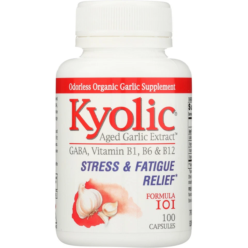 Wakunaga Kyolic Ajo Envejecido Alivio del Estrés y la Fatiga Fórmula 101 100 Cápsulas Foto 1 de 1