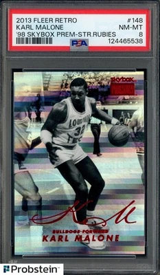Fleer Retro '98 2013 Skybox Premium Star Rubies #148 Karl Malone Salón de la fama/50 PSA 8 Foto 1 de 2