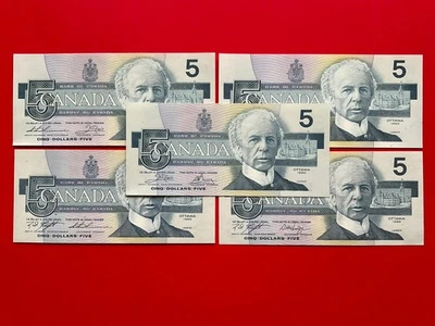 Canada 1986 $5 Complete Signature Set of 5 - Image 1 of 4