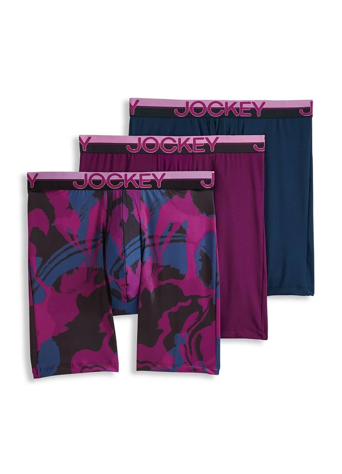 Calzoncillo boxer Jockey Infinite Cool microfibra elástico 8" pierna larga para hombre - Paquete de 3 Foto 1 de 1