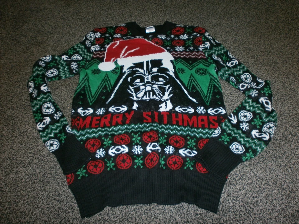 Suéter FEO Navidad Estrella Darth Vader Feliz Navidad Talla Adulto PEQUEÑO NUEVO Foto 1 de 1
