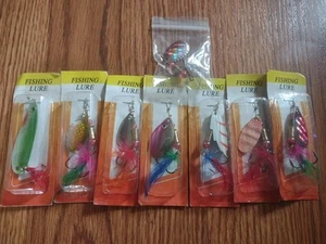 8 PIEZAS Señuelos de Pesca Cebos Giratorios de Metal Aparejos de Lubina Crankbait Trucha Cuchara Señuelos - Imagen 1 de 7