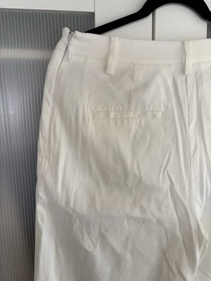 Witchery Pants Womens Size 10 White Linen Blend Wide Leg Lined Side Zip Pockets - image 1 of 4
