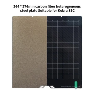 Imprimante 3D pour 264*276mm Fibre de Carbone PET PEI Tôle Acier Plaque pour S1C/Kobra 3 - Photo 1/8