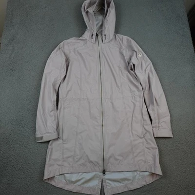 Chaqueta de trinchera Kuhl Jetstream para mujer grande gris larga con capucha abrigo de lluvia 2144 Foto 1 de 4