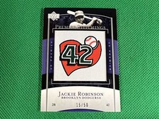 2007 Upper Deck Premier Stitchings #14 Jackie Robinson 15/50 Brooklyn Dodgers