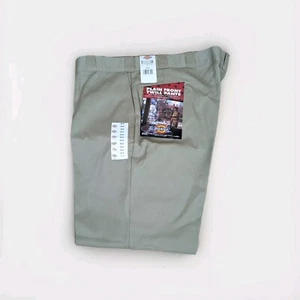 Vintage Dickies 50x30 Plain Front Twill Work Pants #874KH NEW NOS 1998 Khaki USA - Picture 1 of 5