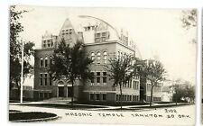 RPPC Masonic Temple YANKTON SD South Dakota Real Photo Postcard