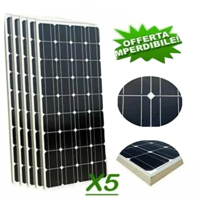Kit Fotovoltaico 3KW Giornaliero 5 pannelli 100watt Pwm Isola Solare  - Immagine 1 di 3
