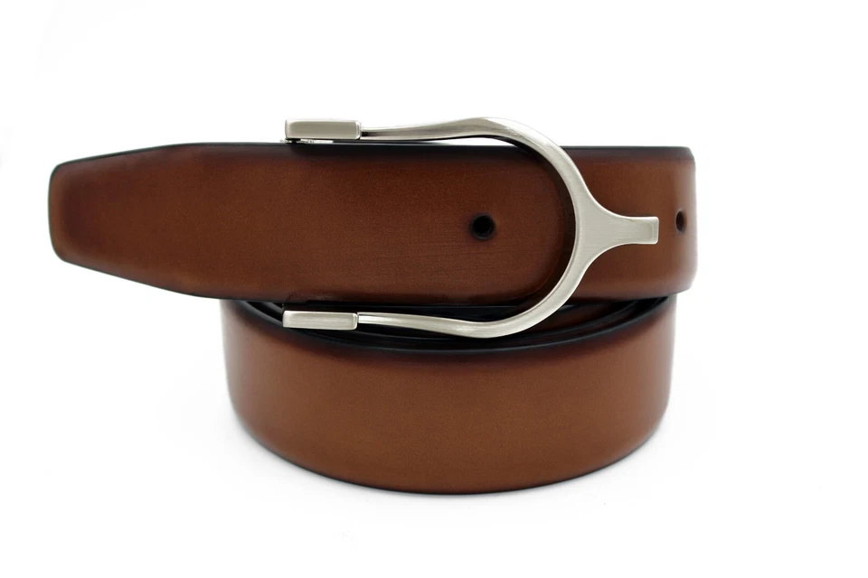 Marco Valentino Men's Cognac Leather Dress Belt - Image 1 of 1