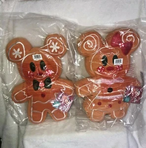 New Disney Plush Stuffed Scented Plush Gingerbread Mickey & Minnie Mouse Set 12" - Picture 1 of 10