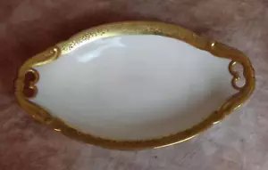 DE COLECCIÓN CHECA ESLOVIA 1500 CHINA ORO OVALADO TAZÓN PARA SERVIR DH3066 - Imagen 1 de 6