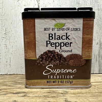 Vintage Supreme Tradition Spice Tin - Blk Pepper Advertising - Image 1 of 4