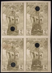 1st and 2nd Centenary. MNH 533 meters. 1930. 2 cts olive green, block of four. - Picture 1 of 1