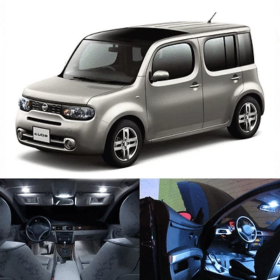 Kit interior LED blanco para Nissan Cube 2009-2013 (9 piezas) Foto 1 de 4