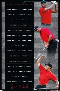 Trends International Tiger Woods - Majors Wall Poster, 14.725" x 22.375", Pre... - Picture 1 of 4
