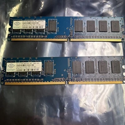 Nanya NT1GT64U88D0BY-AD DDR2-800 1Gb 1Rx8 PC2-6400U-66613-D1.800 Memory - Image 1 of 2