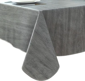 LIBERECOO Vinyl Tablecloth with Flannel Backing Oil-Proof PVC Table Cloth Stain- - Picture 1 of 9