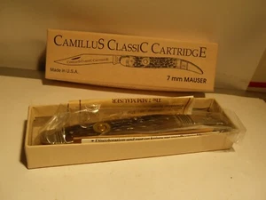 Nuevo en caja cuchillo Camillus de una sola hoja 7 mm Mauser cartucho clásico serie CCC-3 EE. UU. - Imagen 1 de 24