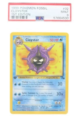 PSA 9 MINT 1999 Pokémon Fossil Set #32 Cloyster 1st Edition !!! - Image 1 of 4