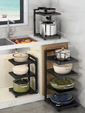 Pot Rack Organizers Adjustable Pot Lid & Pan Holders Rack for Kitchen Storage UK