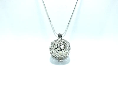 Collar Colgante Jaula Perla Agua Dulce Bola Corazón - Collar Declaración de Amor Foto 1 de 4