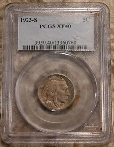 1923 S Buffalo Nickel, PCGS  XF40  key date  -  free shipping!!! - Picture 1 of 4