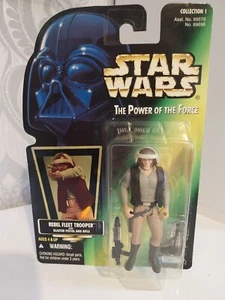  Star Wars REBEL FLEET TROOPER Green Card US Hologram 1997 POTF MOC  - Picture 1 of 7