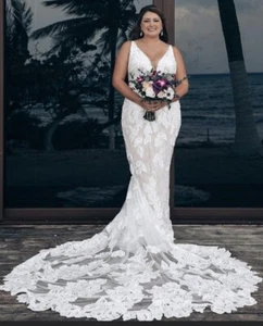 Calla Blanche Maura Wedding Dress - label size 18, 10/12 dress size - Picture 1 of 8
