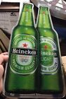 Heineken & Heineken Light Bottles Hard Plastic Beer Sign 18x8.5" - 