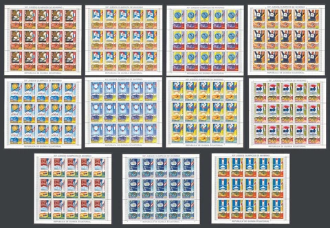 Guinea Eq A06 MNH 11 Sheets 1975 Olympic Sports CV 60 eur Cover