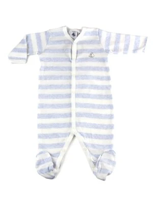 Petit Bateau girl kids baby newborn summer jumpsuit white blue 3 month 34153 - Image 1 of 3
