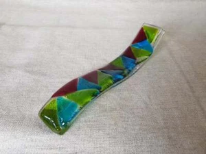 Snazzy Glass, Fused Glass Decorative Wave, Diamond Design - Picture 1 of 9