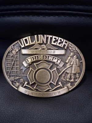 Пряжка ремня пожарной/спасательной службы добровольца пожарной охраны из цельной латуни (ранчо)  - Изображение 1 из 4