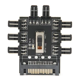 Fan Hub 3‑Pin Power Supply 1 to 8 Splitter for Computer Cooling Power Supply - Afbeelding 1 van 10
