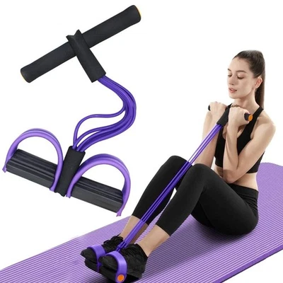 Multi-Function Tension Rope, 6-Tube Elastic Yoga Pedal Puller Resistance Band wi - image 1 of 4