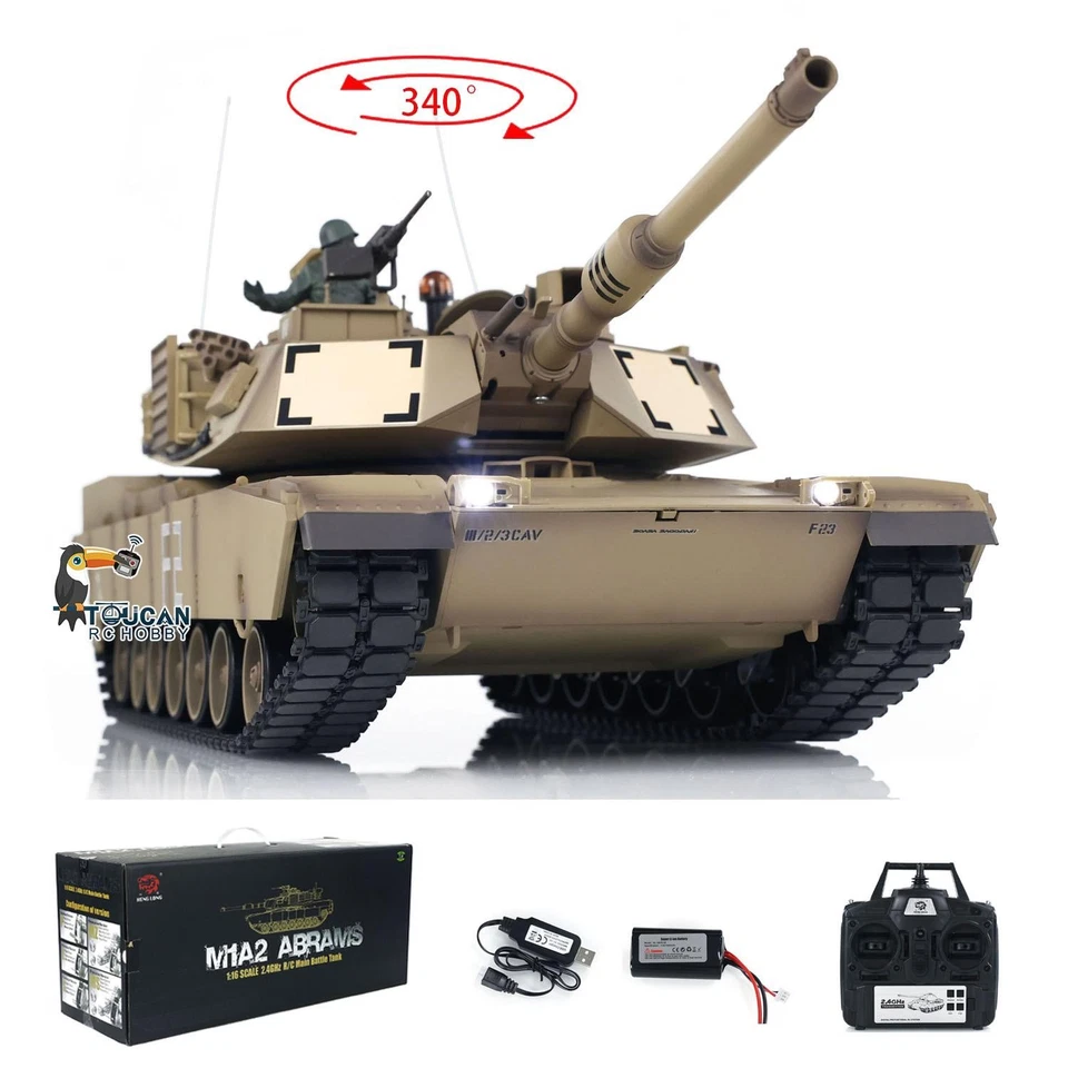 Stock EE. UU. M1A2 Abrams RTR RC Tanque Henglong 1/16 3918 Infrarrojo BB Humo 2.4Ghz 7.0 Foto 1 de 4