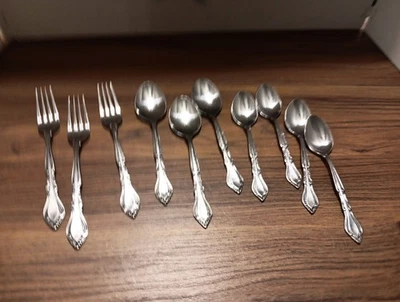 Rogers AUBERGE Stanley Roberts Stainless Spoons Forks  10 Pc Lot  - Image 1 of 4